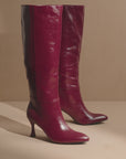 The Lexington | Burgundy Wine Pointed Toe Knee High Boot