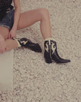 The Houston | Black Layered panel cowboy boot *final-sale*