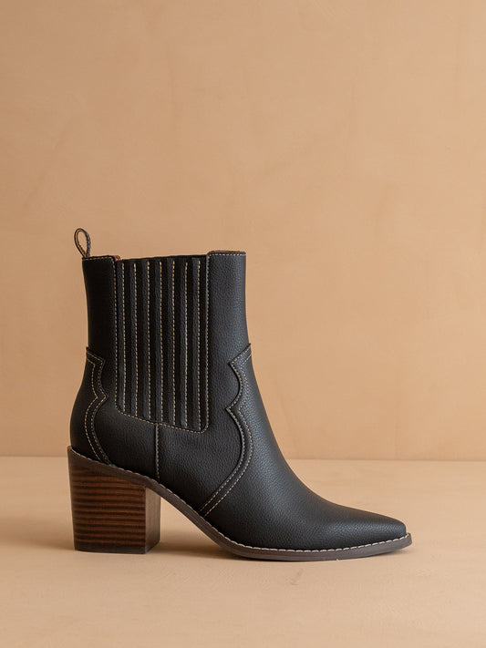 The Addison | Black Perfectly Paneled Western Boot