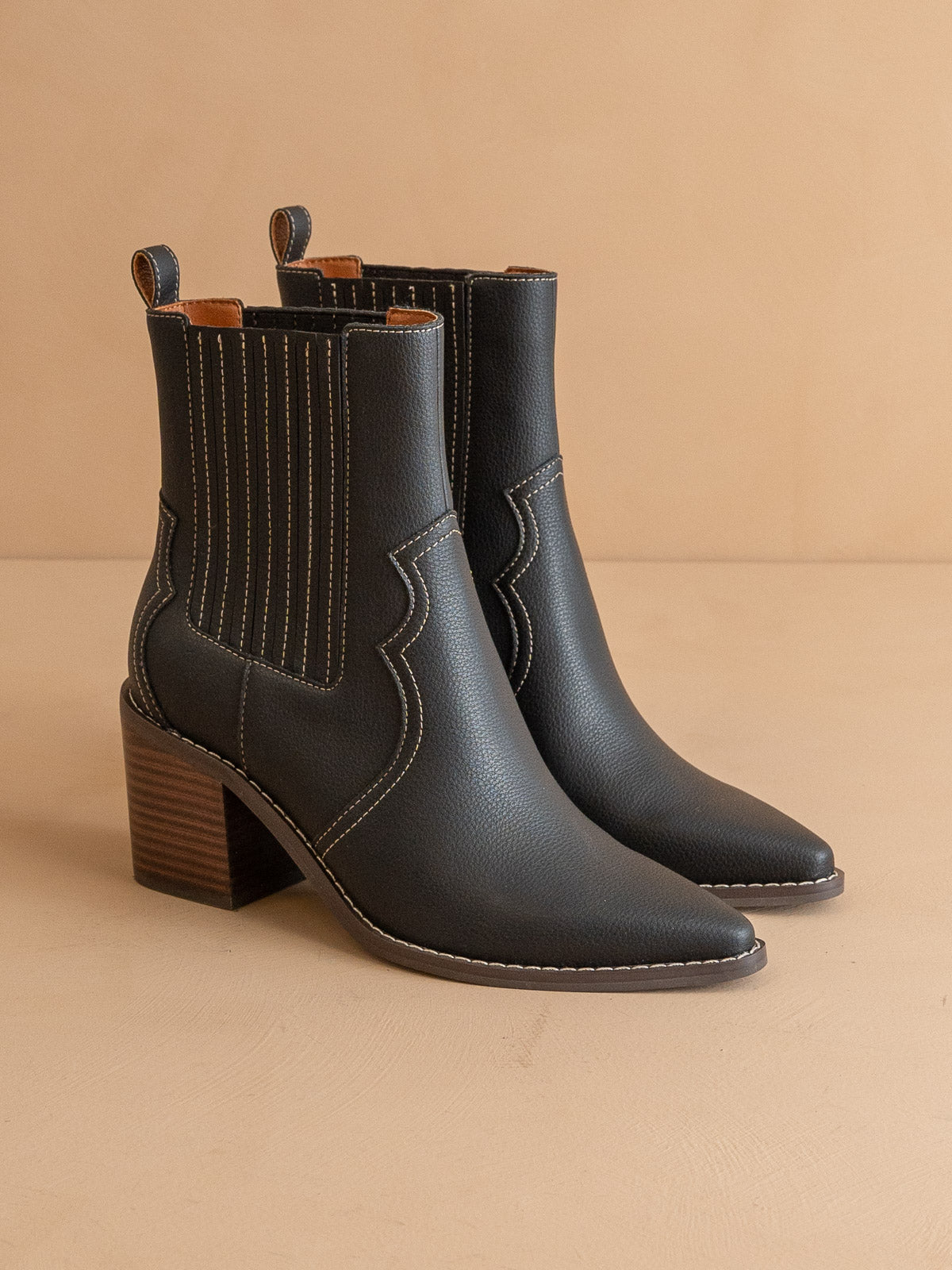 The Addison | Black Perfectly Paneled Western Boot