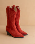 The Amaya | Red Suede Classic Cowgirl Boot