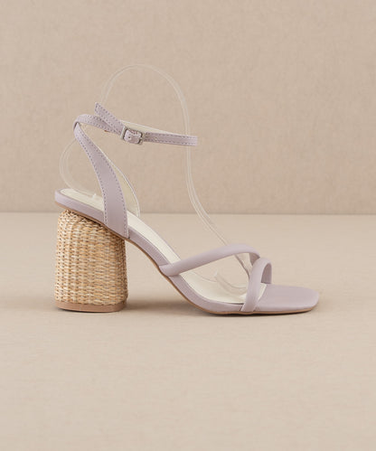 The Alaia | Lavender Strappy Raffia Heel Sandal