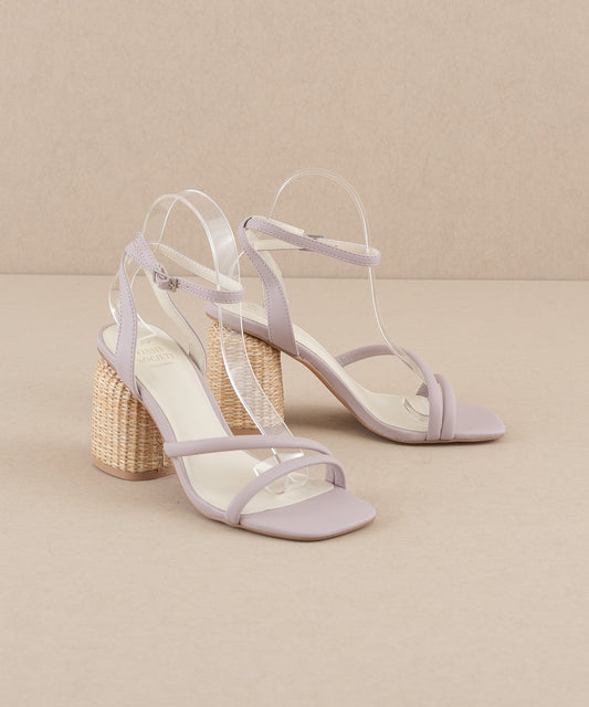The Alaia | Lavender Strappy Raffia Heel Sandal