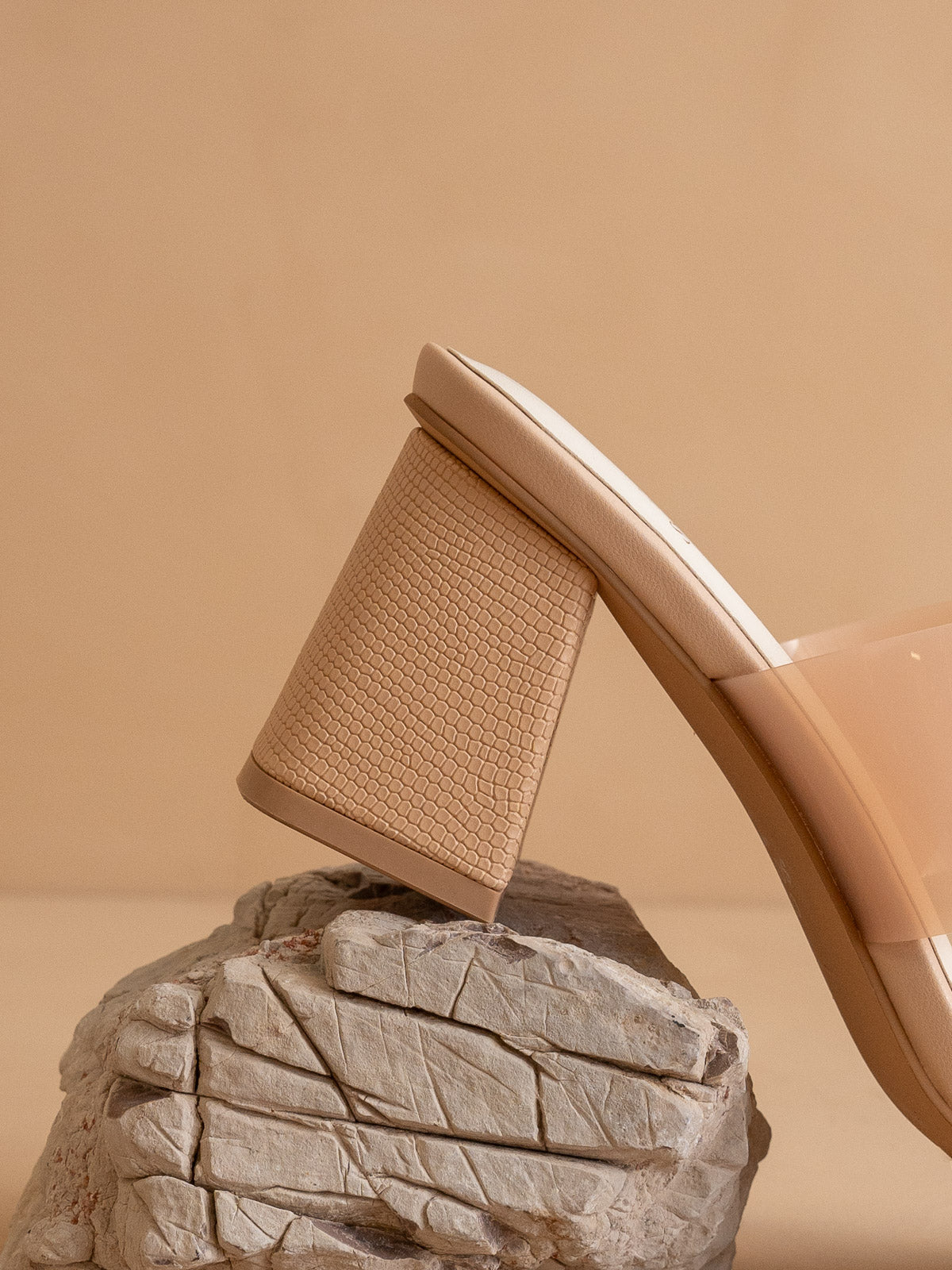 The Bagan | Apricot Transparent Sandal Heel