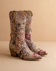 The Brilee | Mauve Floral Tapestry Statement Cowboy Boot