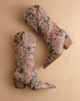 The Brilee | Mauve Floral Tapestry Statement Cowboy Boot