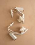 The Celine | Ivory Pearl Bow Bridal Block Heel