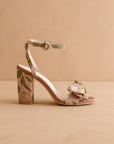 The Celine | Rose Garden Bow Block Heel