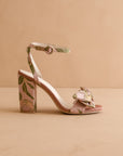 The Celine | Rose Garden Bow Block Heel