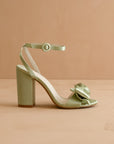 The Celine | Sage Bow Block Heel