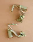 The Celine | Sage Bow Block Heel