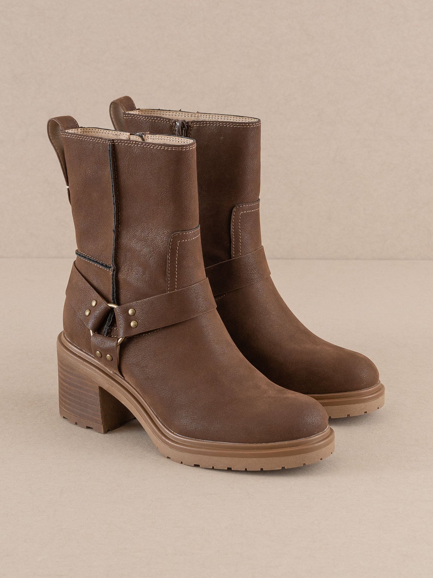 The Clyde | Coffee Moto Inspired Ankle Boot