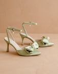 The Colette | Sage Green Pearl Bow Heel