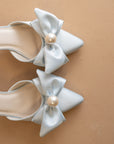 The Colette | Something-Blue Pearl Bow Bridal Heel
