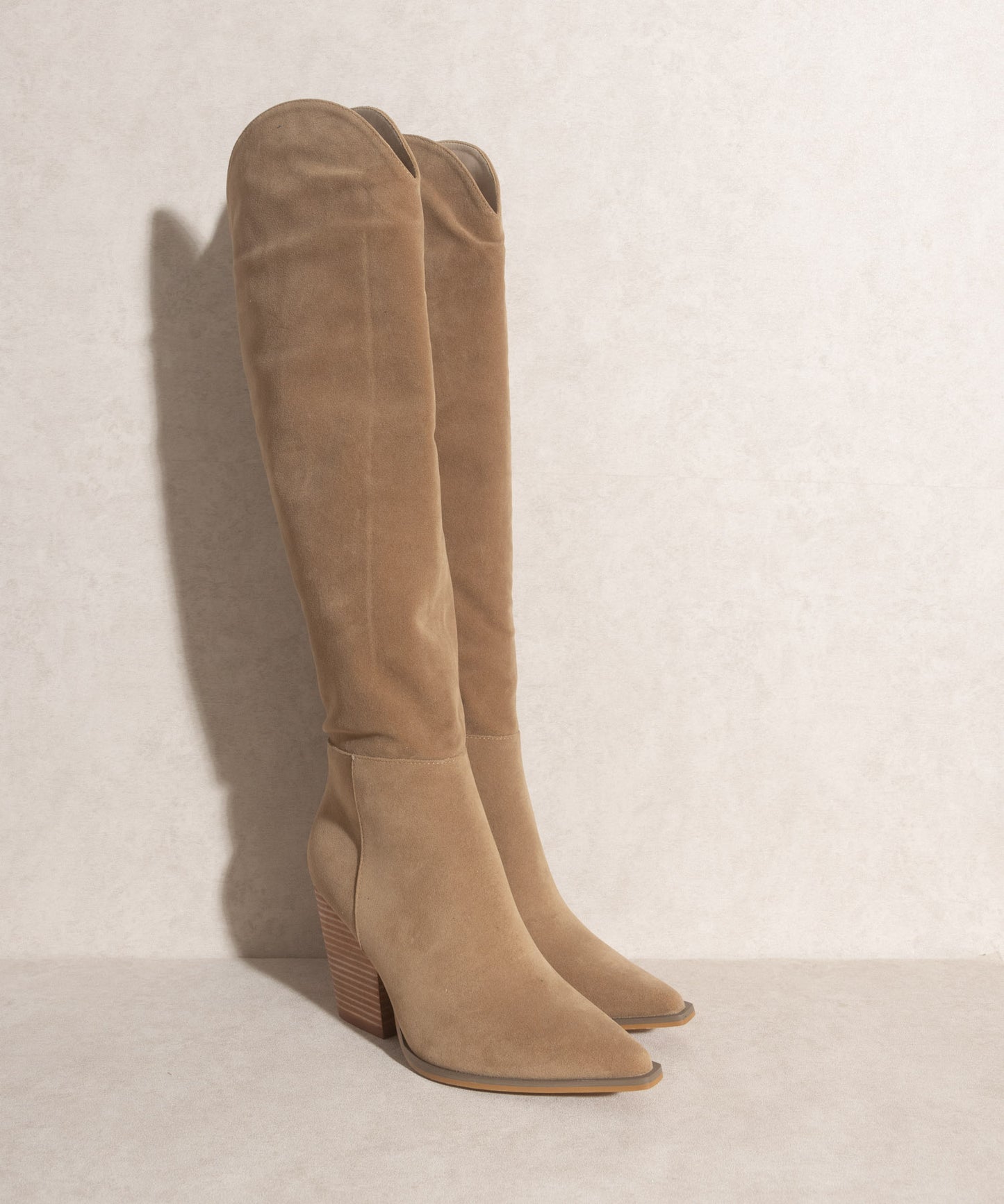 The Clara | Khaki Knee-Heigh Western Boots