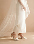 The Colette | Ivory Pearl Bow Bridal Heel