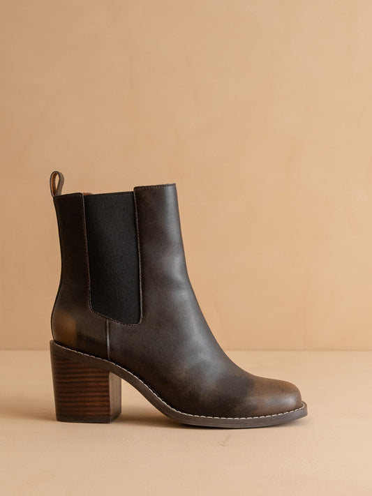 The Dakota | Brown Heeled Chelsea Bootie