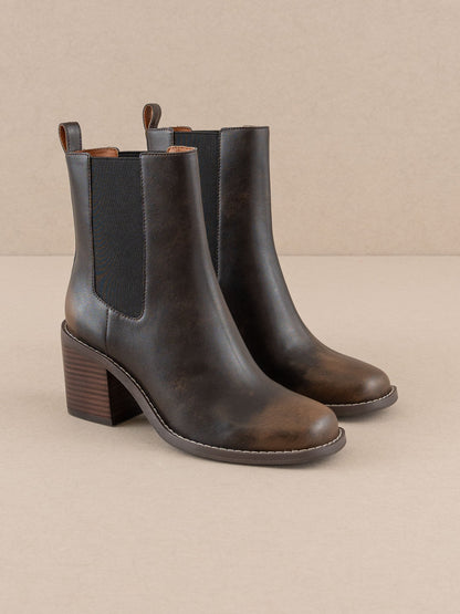 The Dakota | Brown Heeled Chelsea Bootie