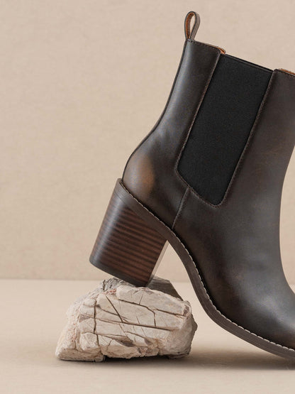 The Dakota | Brown Heeled Chelsea Bootie