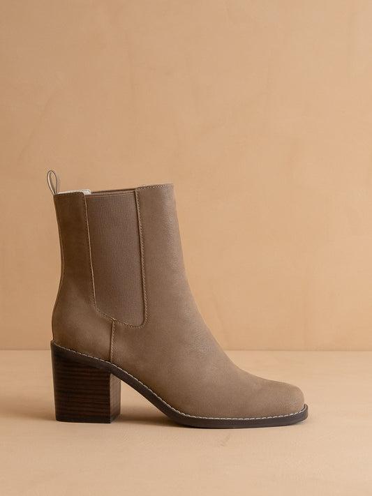 The Dakota | Dark Taupe Heeled Chelsea Bootie