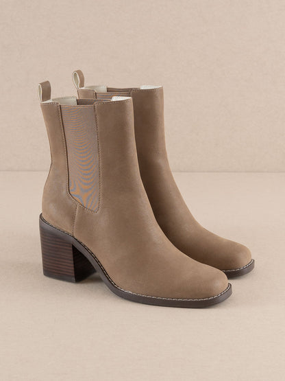 The Dakota | Dark Taupe Heeled Chelsea Bootie