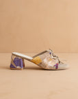 The Emerald | Floral Double Bow Peep Hole Sandal