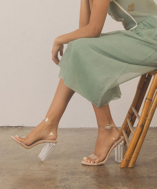 The Elsa | Clear Crystal clear two band heel