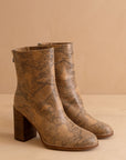 The Maxine | Snakeskin Minimal Suede Heel Bootie