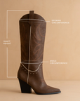 The Ashton | Coffee Cowgirl Boot with Flair *FINAL SALE*