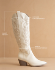 The Samara | White Cowgirl Embroidered Tall Boot