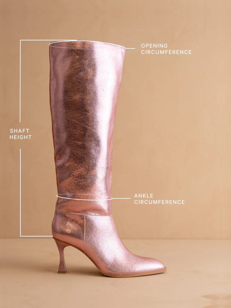 The Vanessa | Metallic Pink Alligator Print Knee High Boot *final sale*