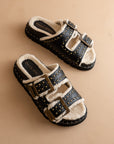 The Gaylen | Black Fleece Lined Slipper Slide * FINAL SALE *