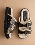 The Gaylen | Black Fleece Lined Slipper Slide * FINAL SALE *