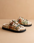 The Gaylen | Floral Tapestry Fleece Lined Slipper Slide  *FINAL SALE*