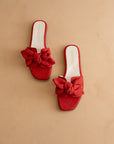 The Ginny | Cherry Textured Bow Slide