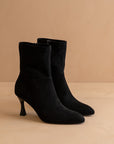 The Goldie | Black Sculpted Heel Bootie
