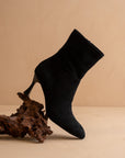 The Goldie | Black Sculpted Heel Bootie