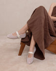 The Gem | Ivory Gem Embellished Mesh Mary Jane Flat