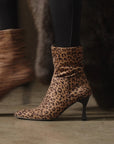 The Goldie | Leopard Print Sculpt Heel Ankle Bootie