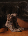 The Goldie | Leopard Print Sculpt Heel Ankle Bootie