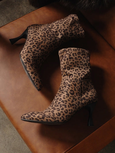 The Goldie | Leopard Sculpt Heel Bootie