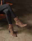 The Goldie | Leopard Print Sculpt Heel Ankle Bootie
