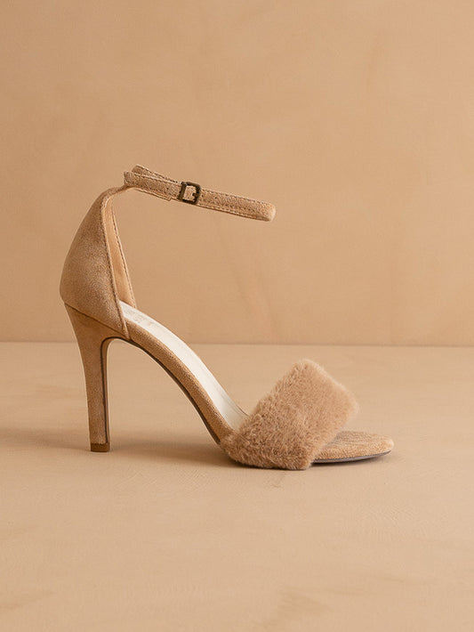 The Hadley - Almond Feather Heels