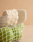 The Holland | Ivory Pearl Raffia Block Heel Mule
