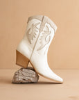 The Houston | White Layered panel cowboy boot