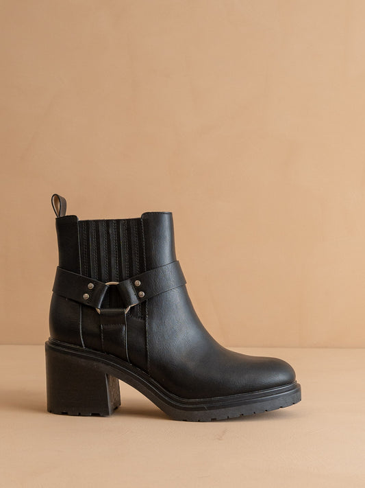 The Jayden | Black Motorcycle Bootie