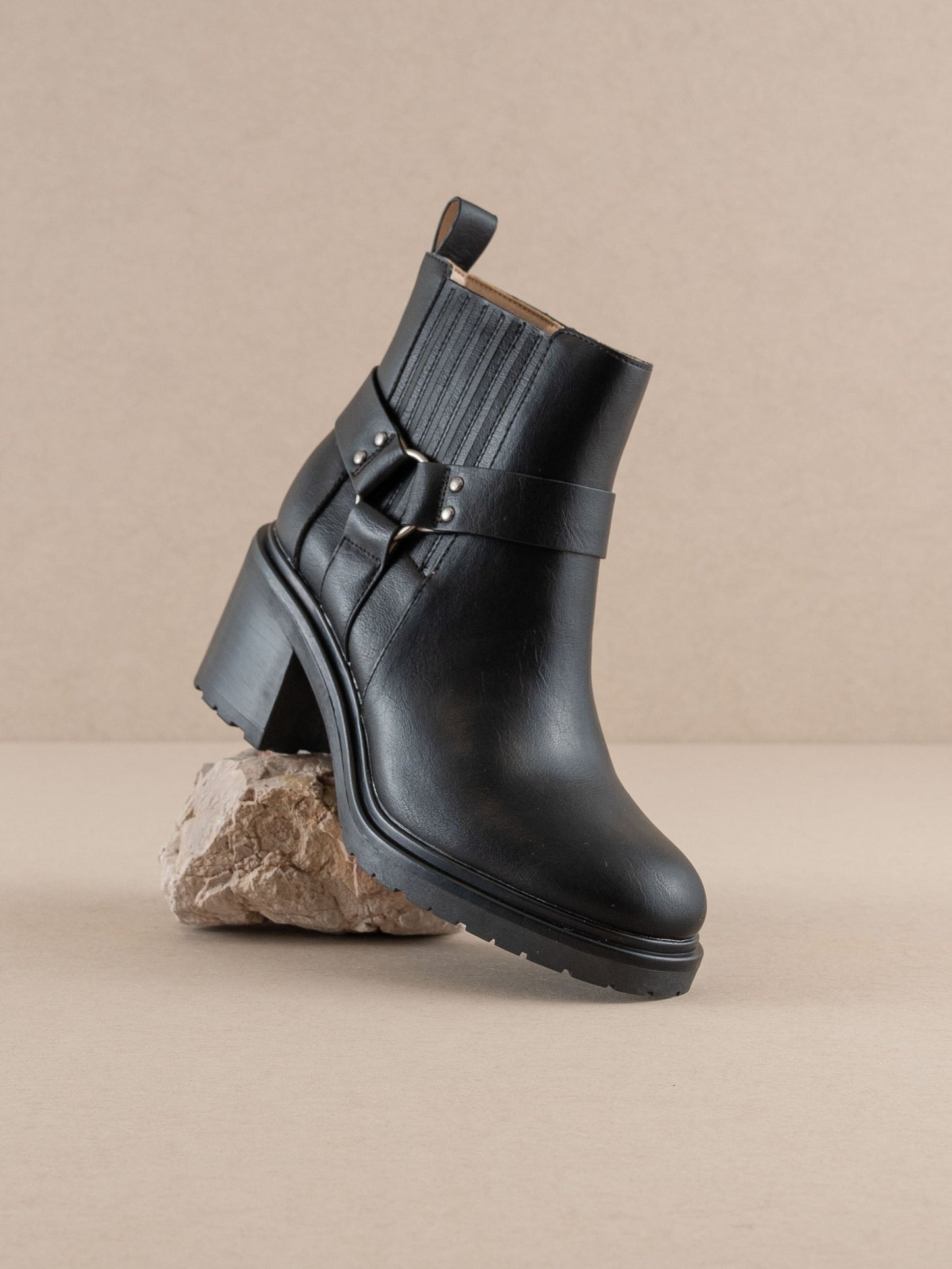 The Jayden | Black Motorcycle Bootie