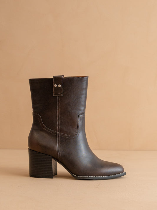 The Jennie | Distressed Leather Bucket Bootie