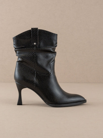 The Jolene | Black Kitten Heeled Western Boot