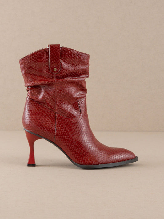 The Jolene | Red Kitten Heeled Western Boot